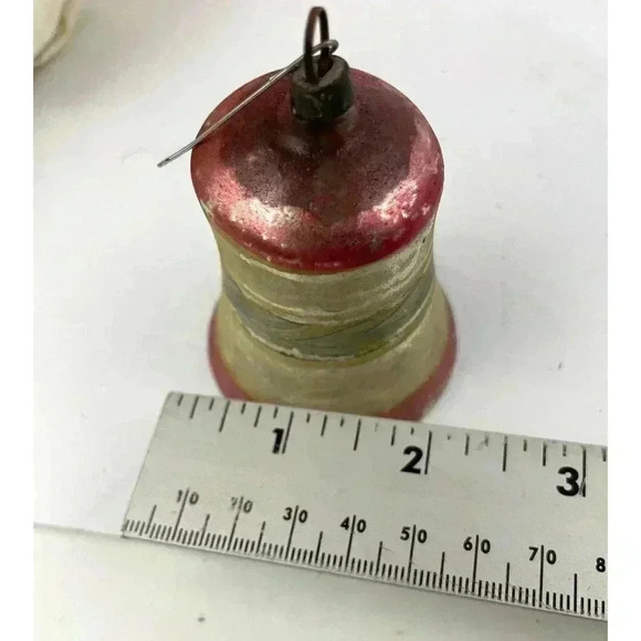 VTG Lot of 7 Ornament Bell Holiday Christmas Pink Mercury Glass - Picture 6 of 16